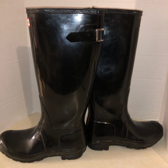 Hunter black rubber snow rain boots size 7 women - Picture 8 of 9